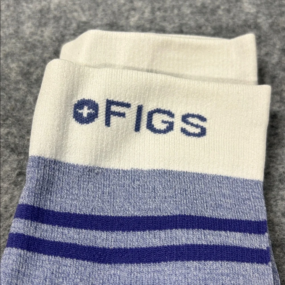 Figs color block purple white compression socks small